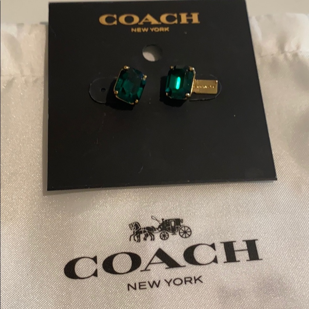 Coach emerald look earrings